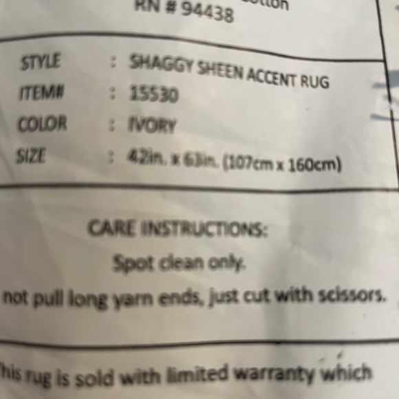 Really large shaggy accent rug - Picture 2 of 2